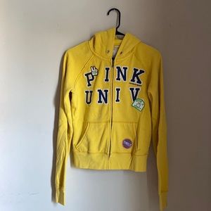 Victoria’s Secret PINK sweatshirt / zip-up - yellow. Size Medium.